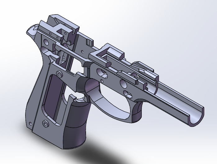 Free 3D File Beretta 92 PISTOL FRAME Object To Download And To 3D Print 